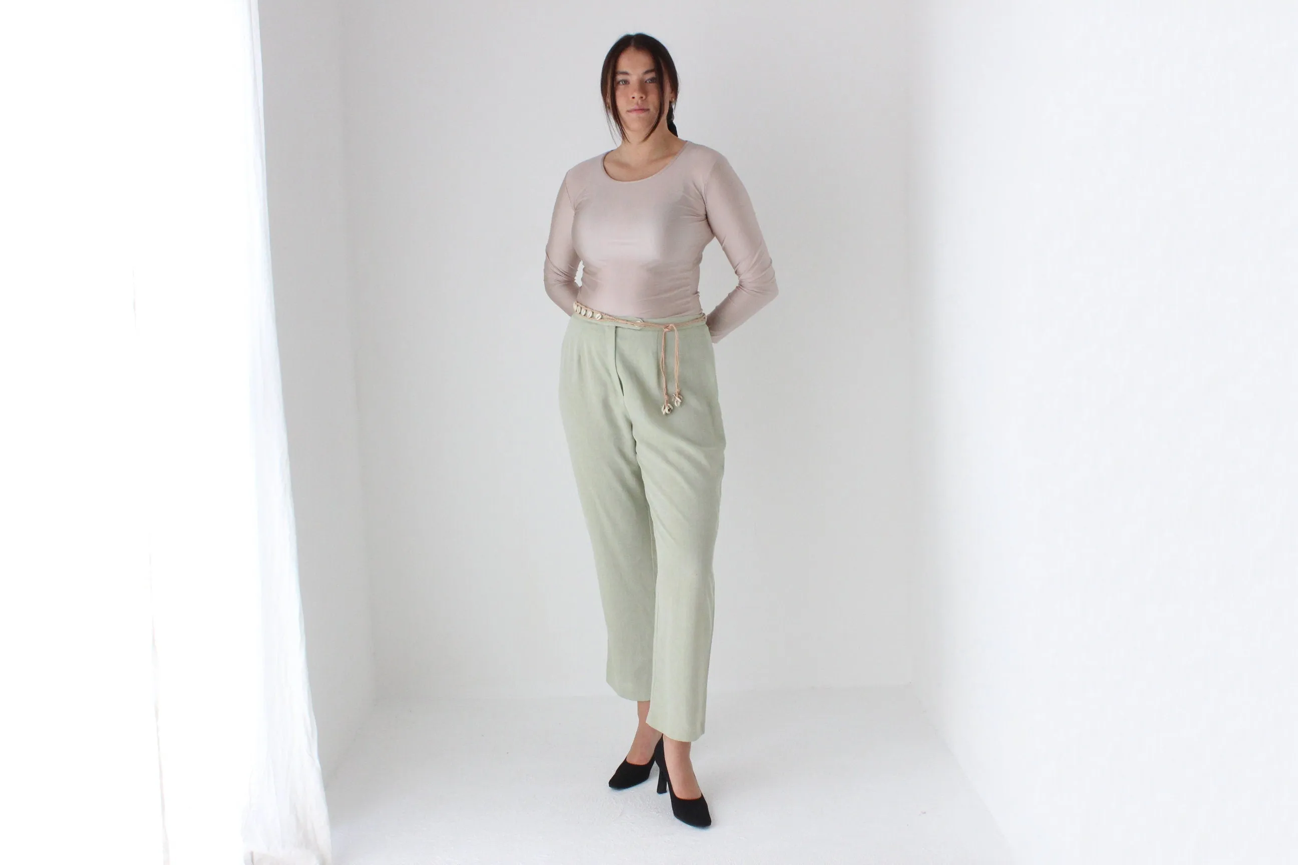 80s Pastel Relaxed High Waist Trousers
