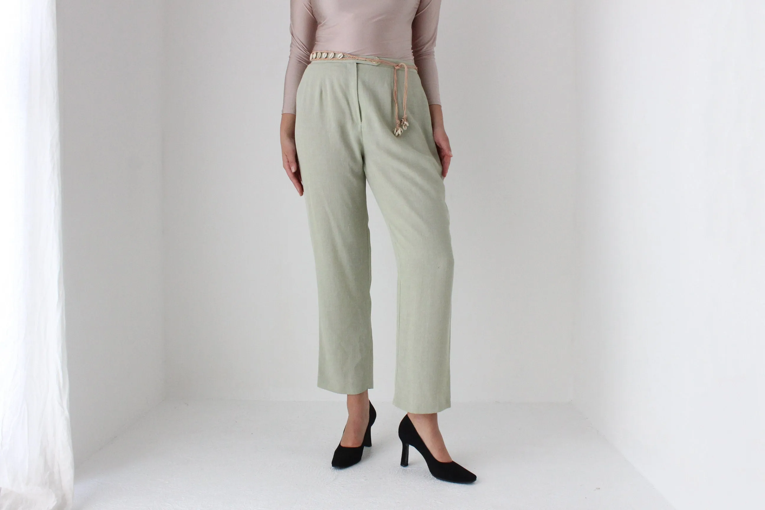 80s Pastel Relaxed High Waist Trousers