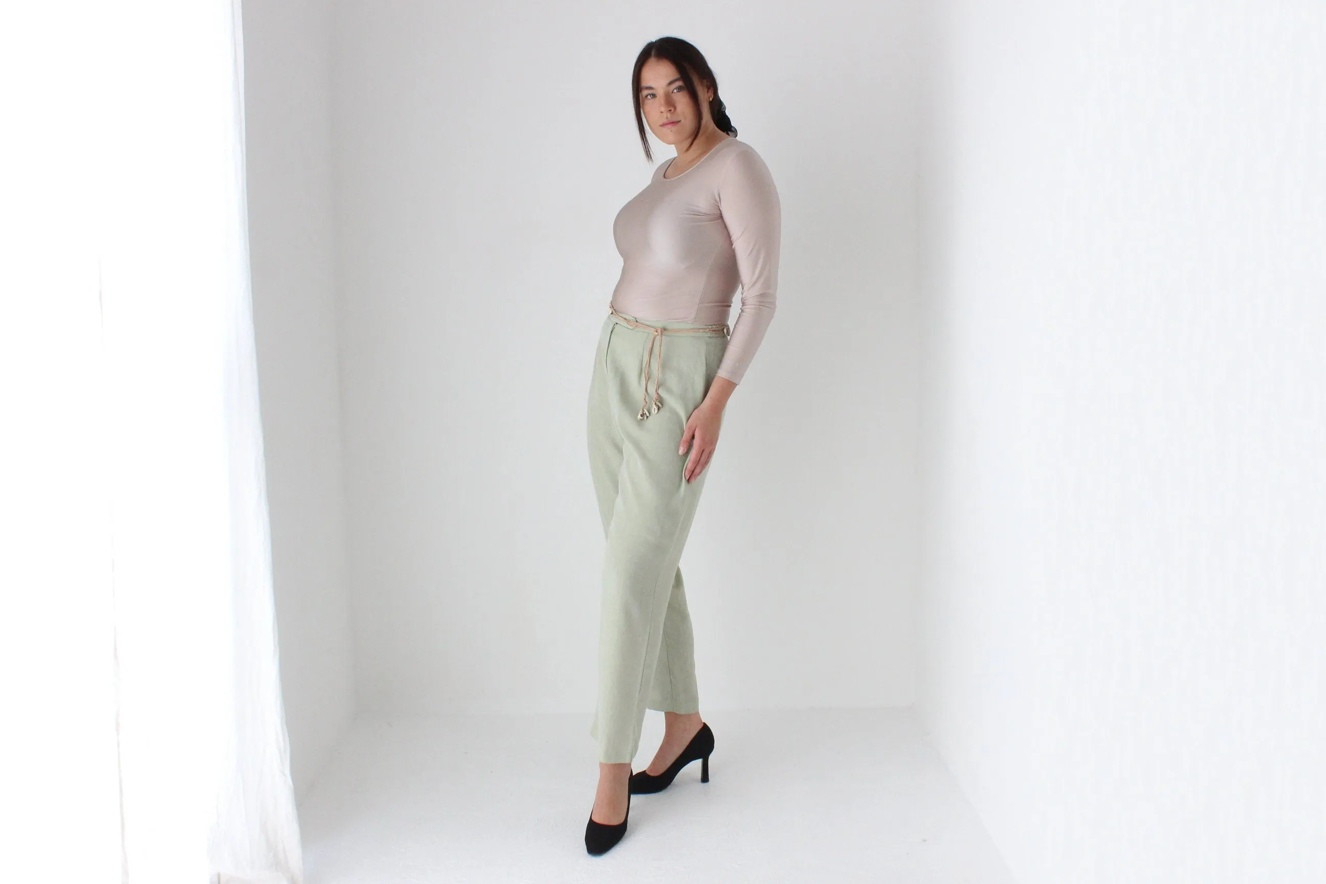 80s Pastel Relaxed High Waist Trousers