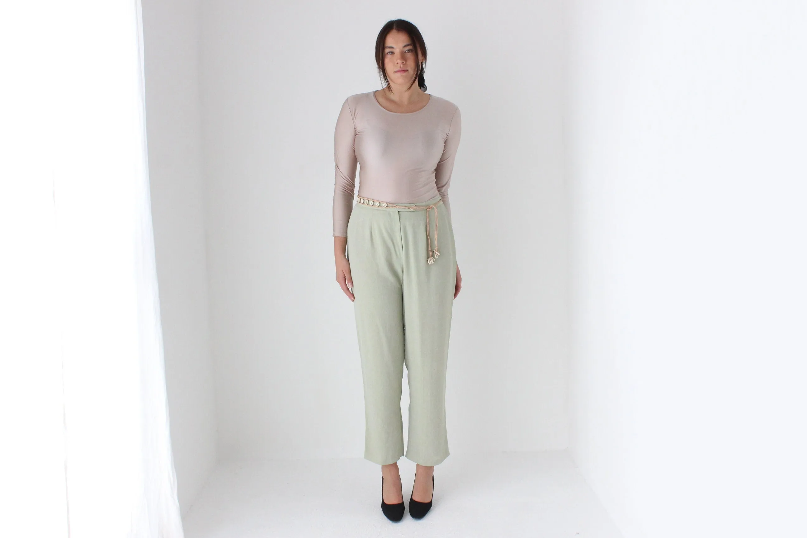 80s Pastel Relaxed High Waist Trousers