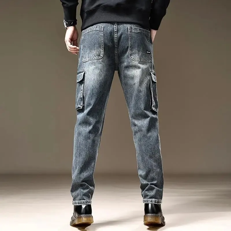 American Fashion High Street Loose Straight Cargo Jeans