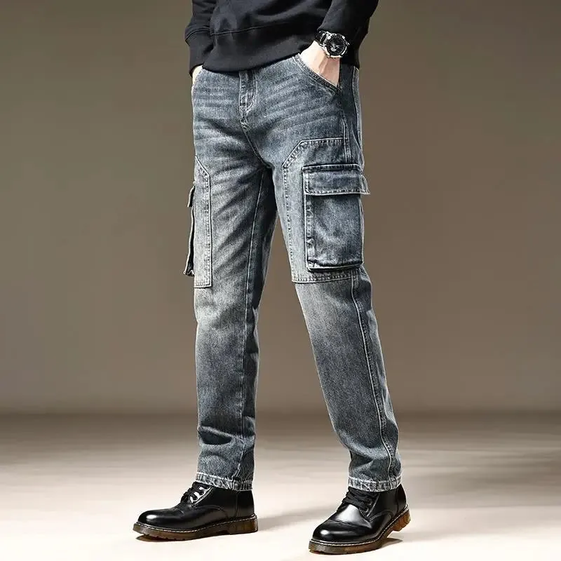 American Fashion High Street Loose Straight Cargo Jeans
