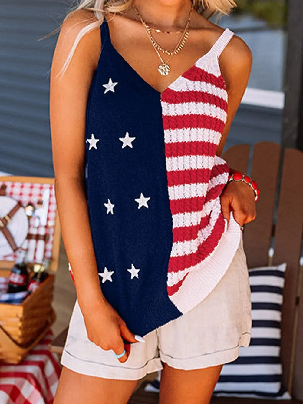American Flag Knit Shirt