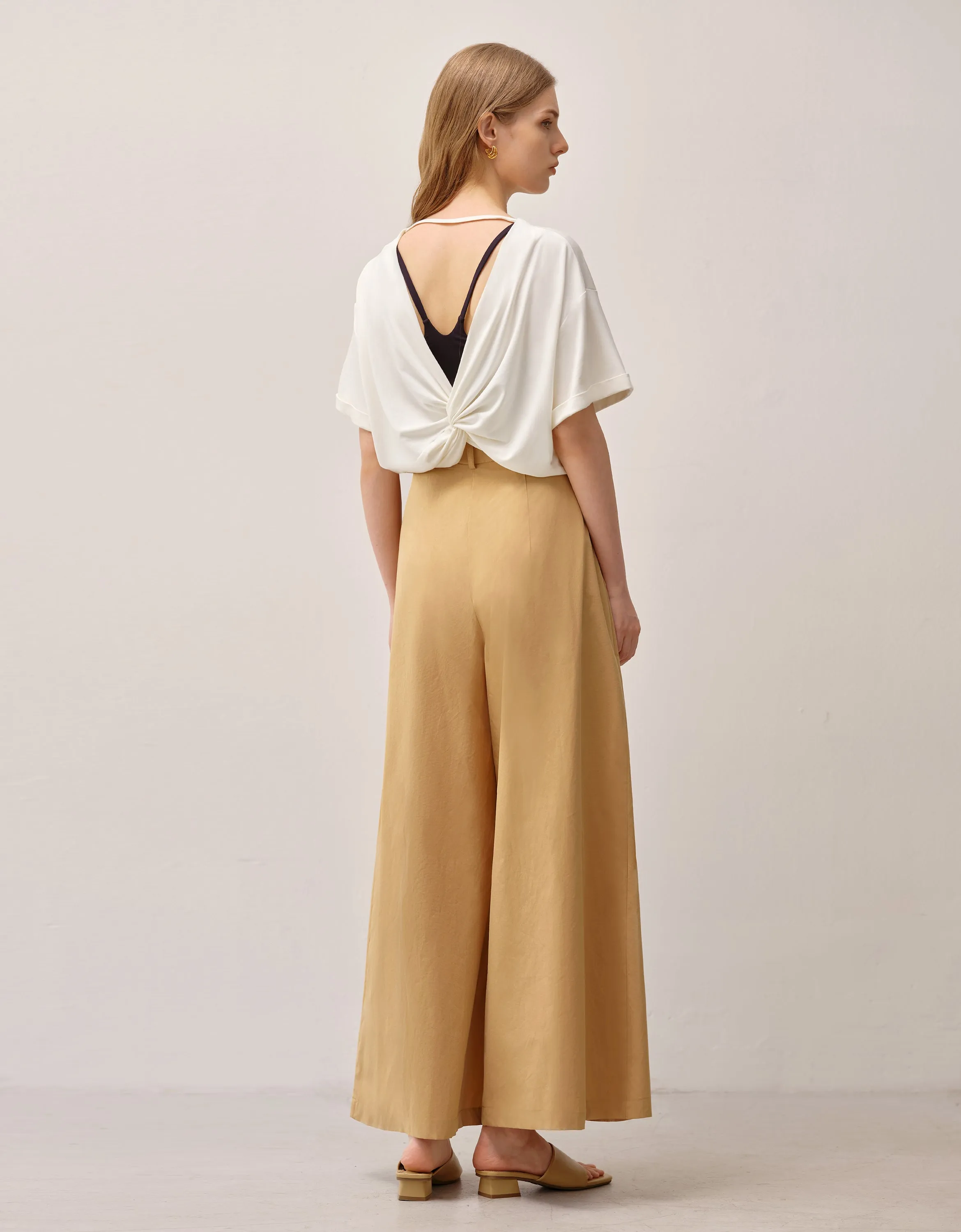 Belted Wide Leg Trousers