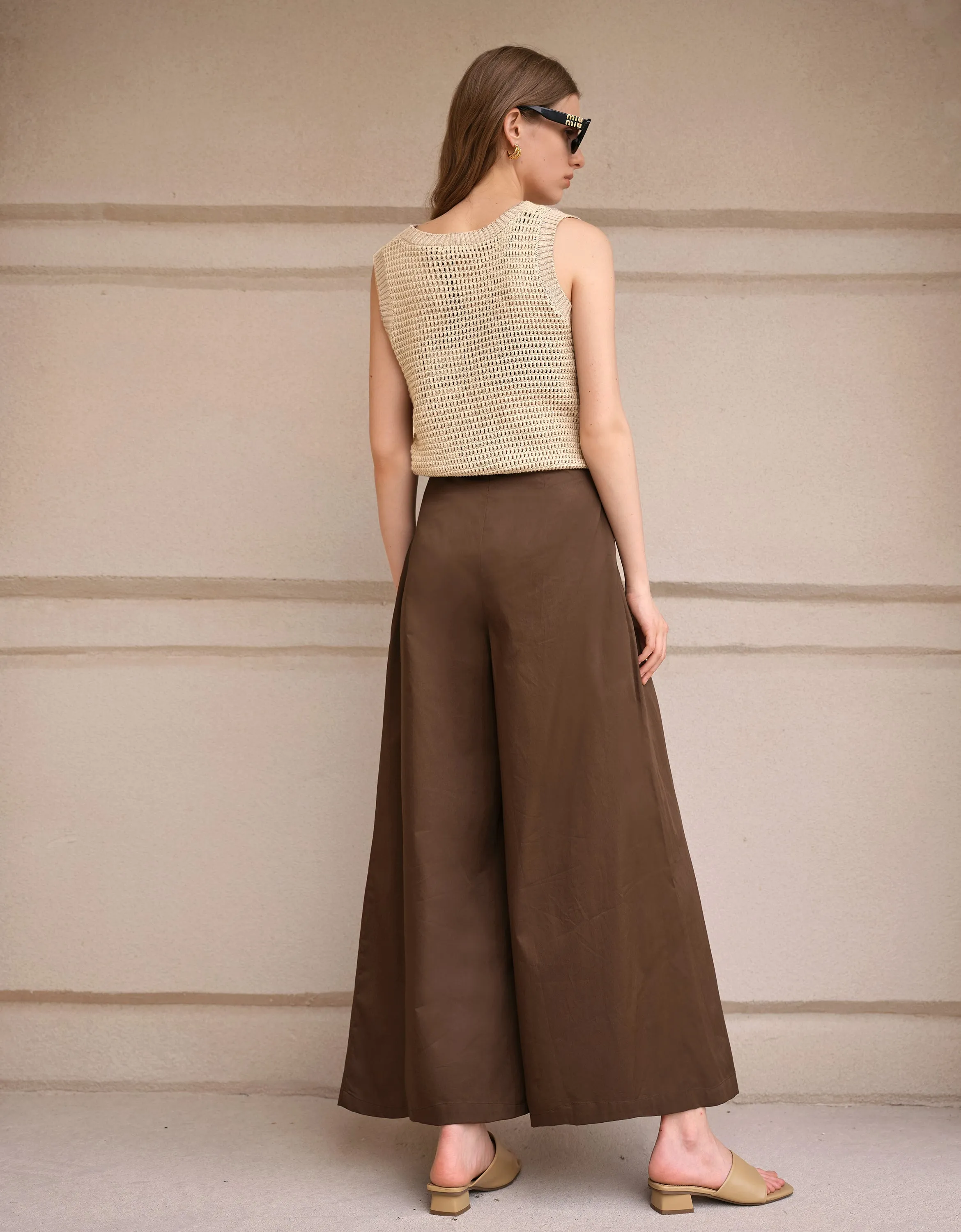 Belted Wide Leg Trousers