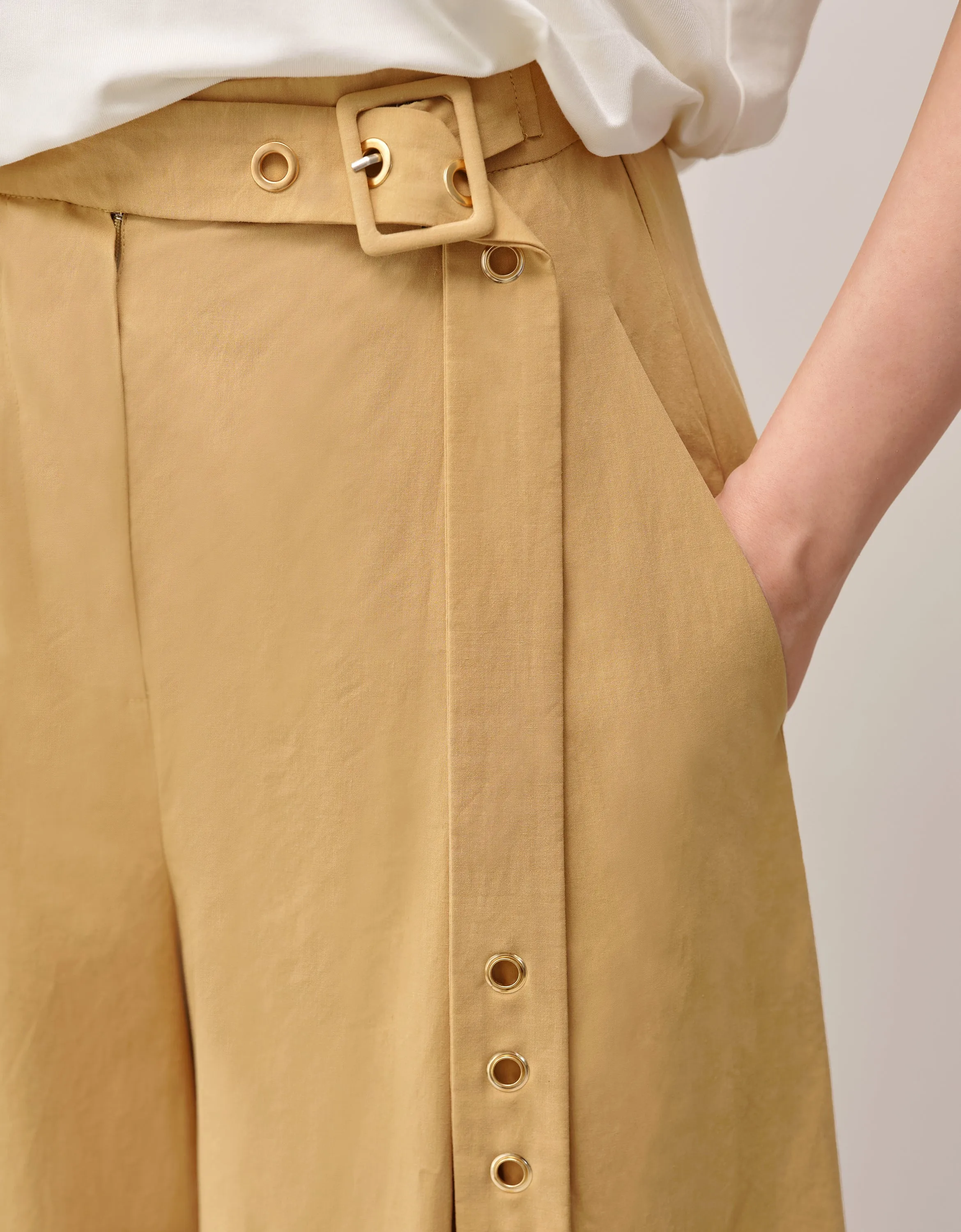 Belted Wide Leg Trousers