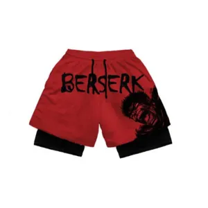 Berserk Blood Red Quick Dry Premium Mesh Workout Shorts