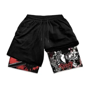 Berserk Skull Knight 2 Quick Dry Premium Mesh Workout Shorts