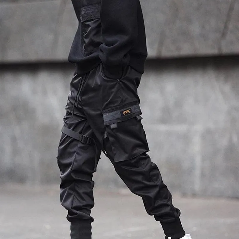 Black Casual Hip Hop Cargo Pants - GlamzLife