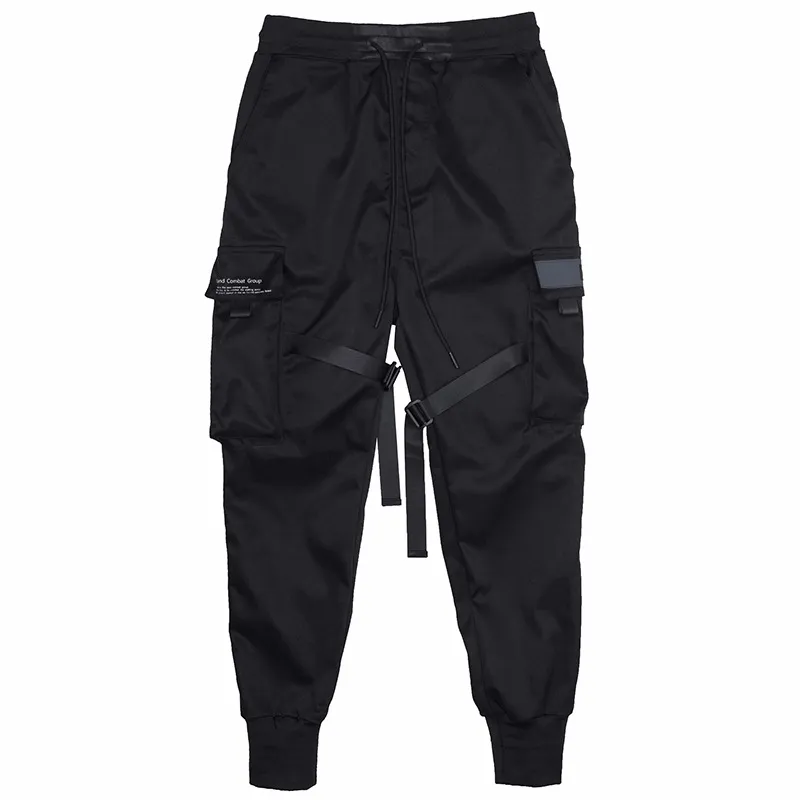 Black Casual Hip Hop Cargo Pants - GlamzLife