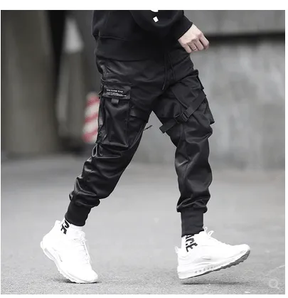 Black Casual Hip Hop Cargo Pants - GlamzLife