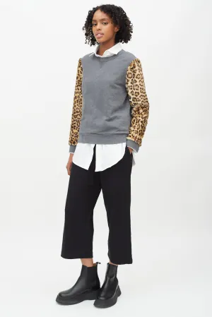 Black Cotton Wide Leg Lounge Pant