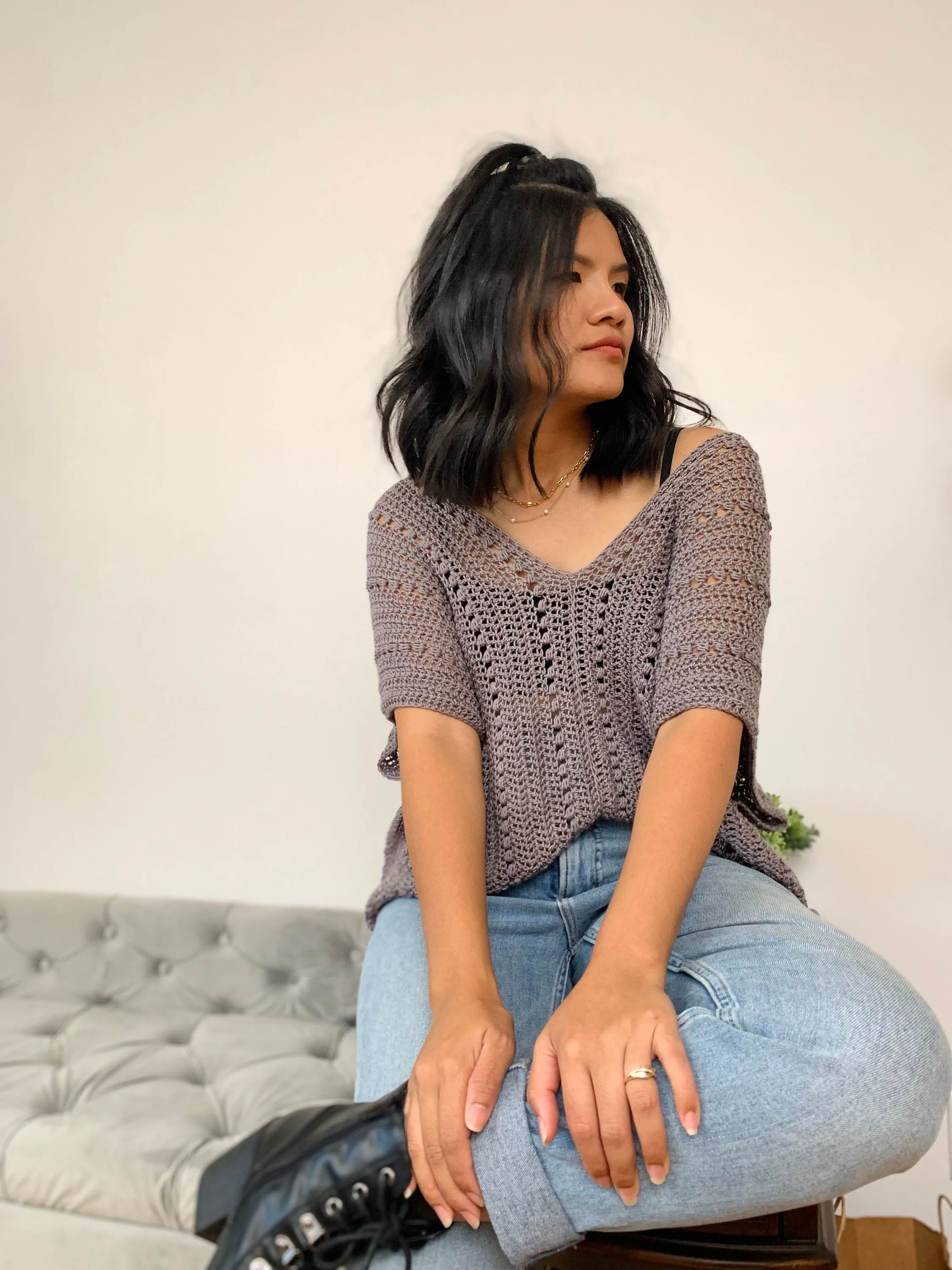 Crochet pattern: crochet summer top pattern PDF file and video tutorial for us women&#39;s sizes XS - XXL, crochet summer blouse, crochet top