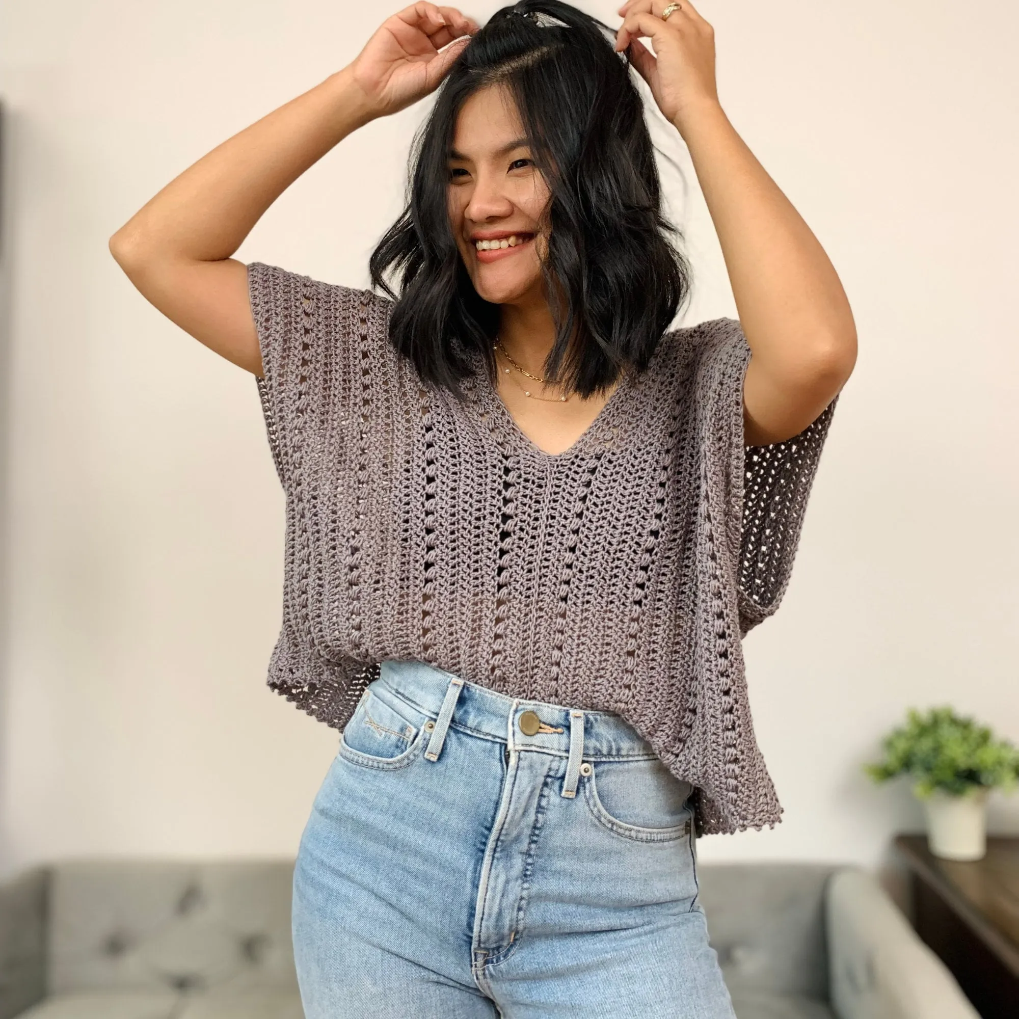 Crochet pattern: crochet summer top pattern PDF file and video tutorial for us women&#39;s sizes XS - XXL, crochet summer blouse, crochet top