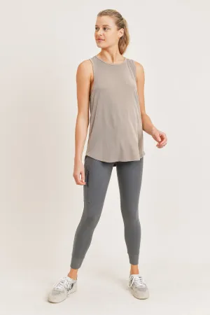 Cut-Out Back Longline Athleisure Top