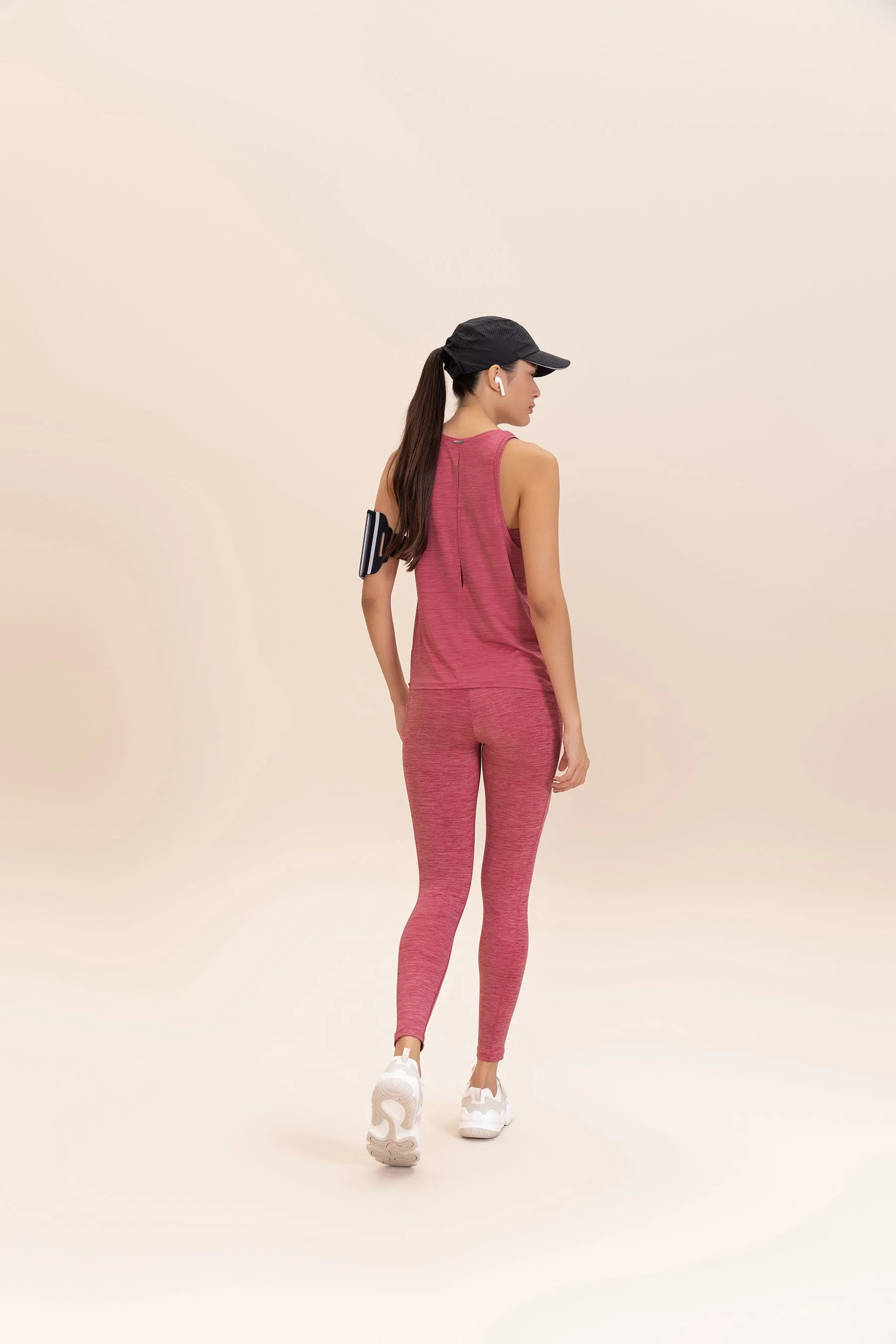 Cut Out Melange Tank Top