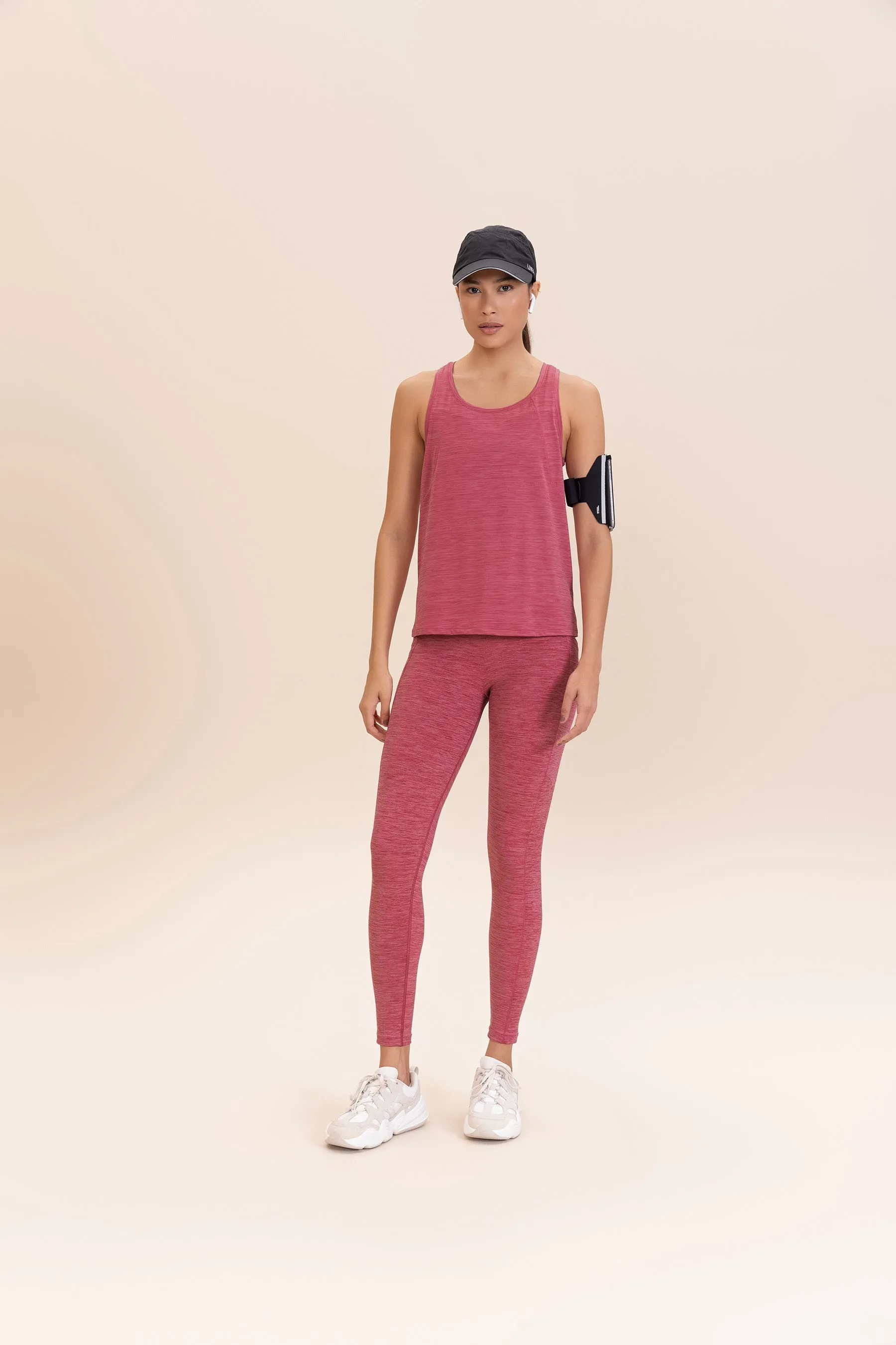 Cut Out Melange Tank Top