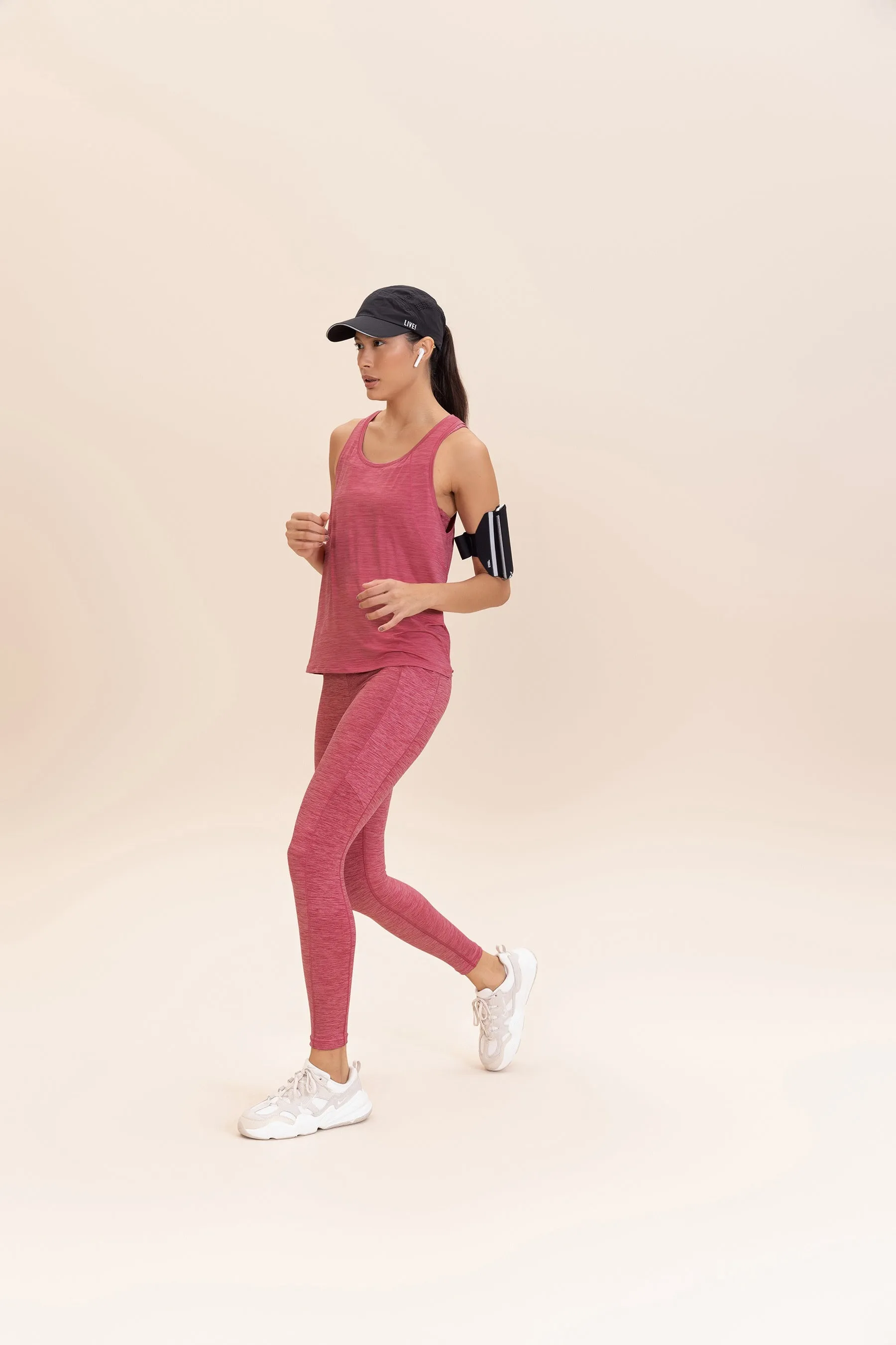 Cut Out Melange Tank Top