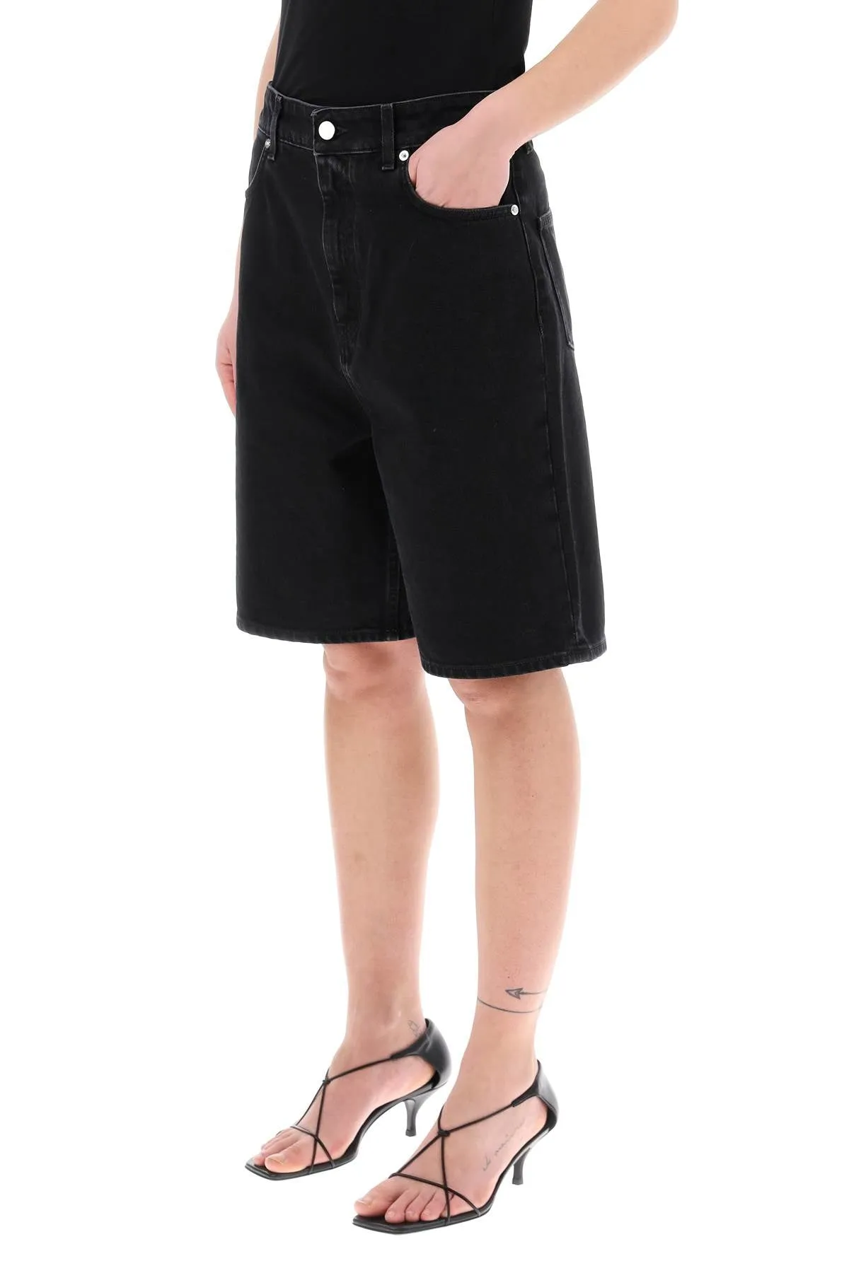 denim bermuda shorts for
