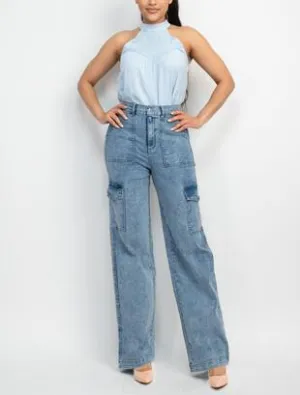 Denim Cargo Pants
