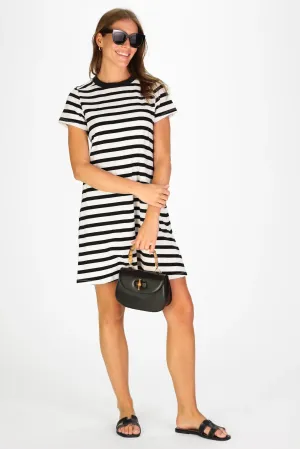 Duffield Lane Tallie Dress Black/White Stripe