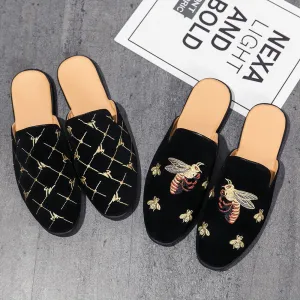 Embroidery Half Shoes Slip-on