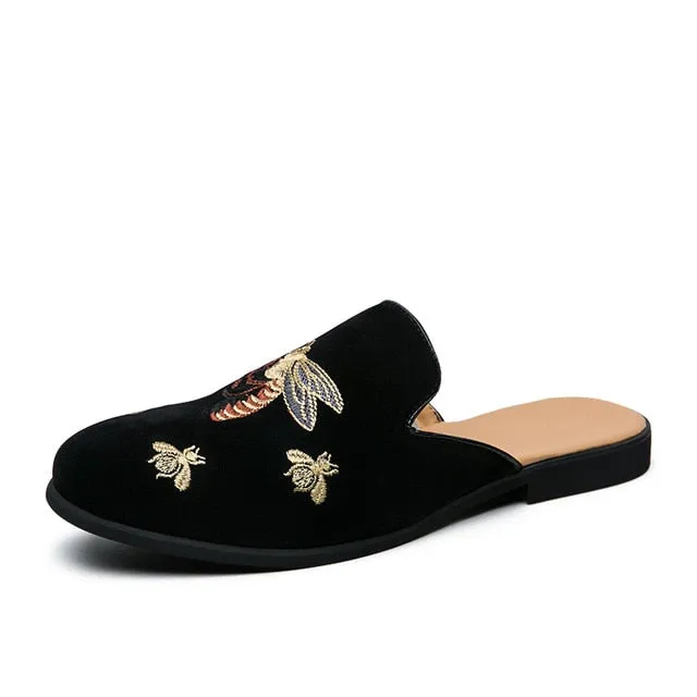 Embroidery Half Shoes Slip-on