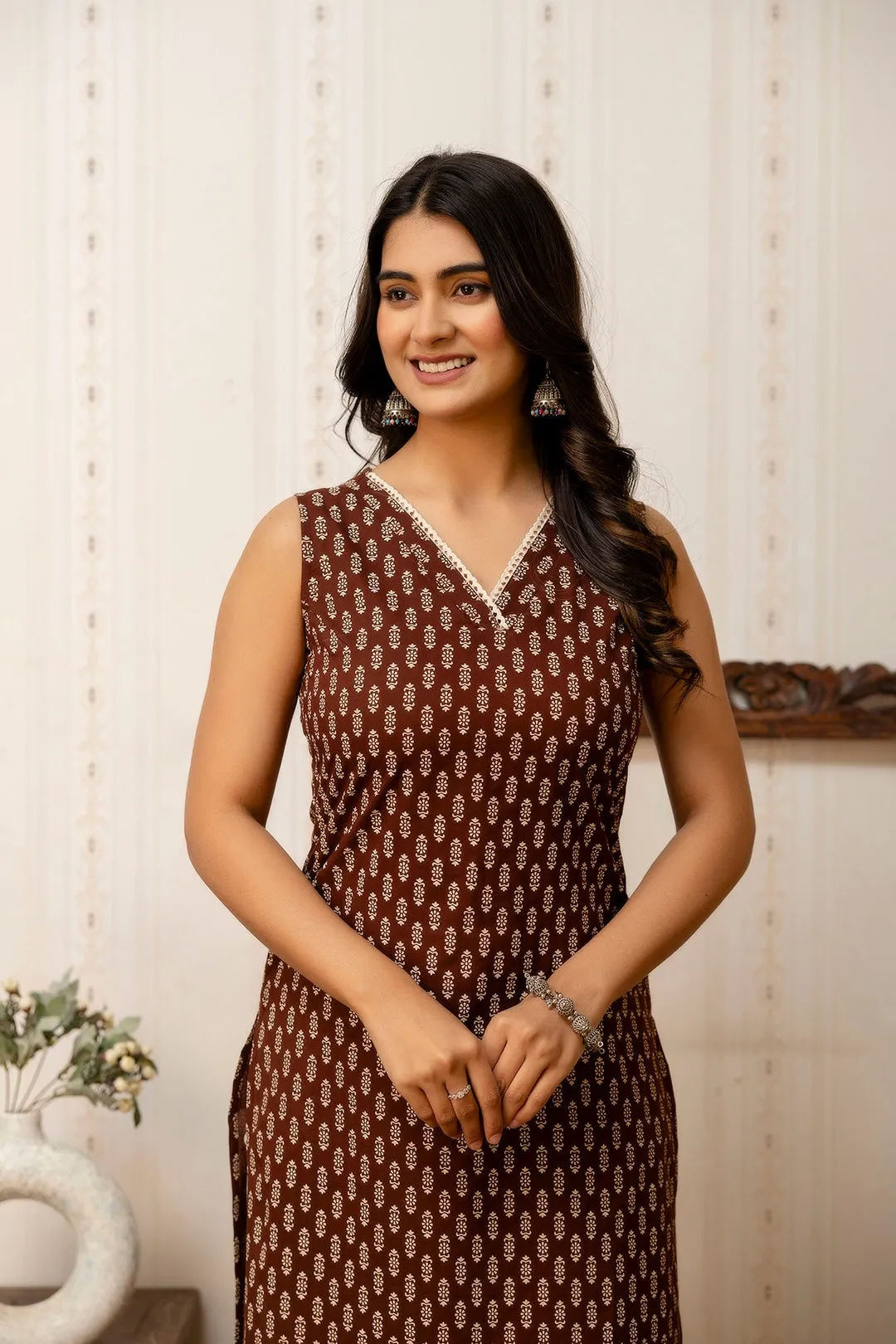 Floral Printed Soft Cotton  Kurti Top (Top Only)