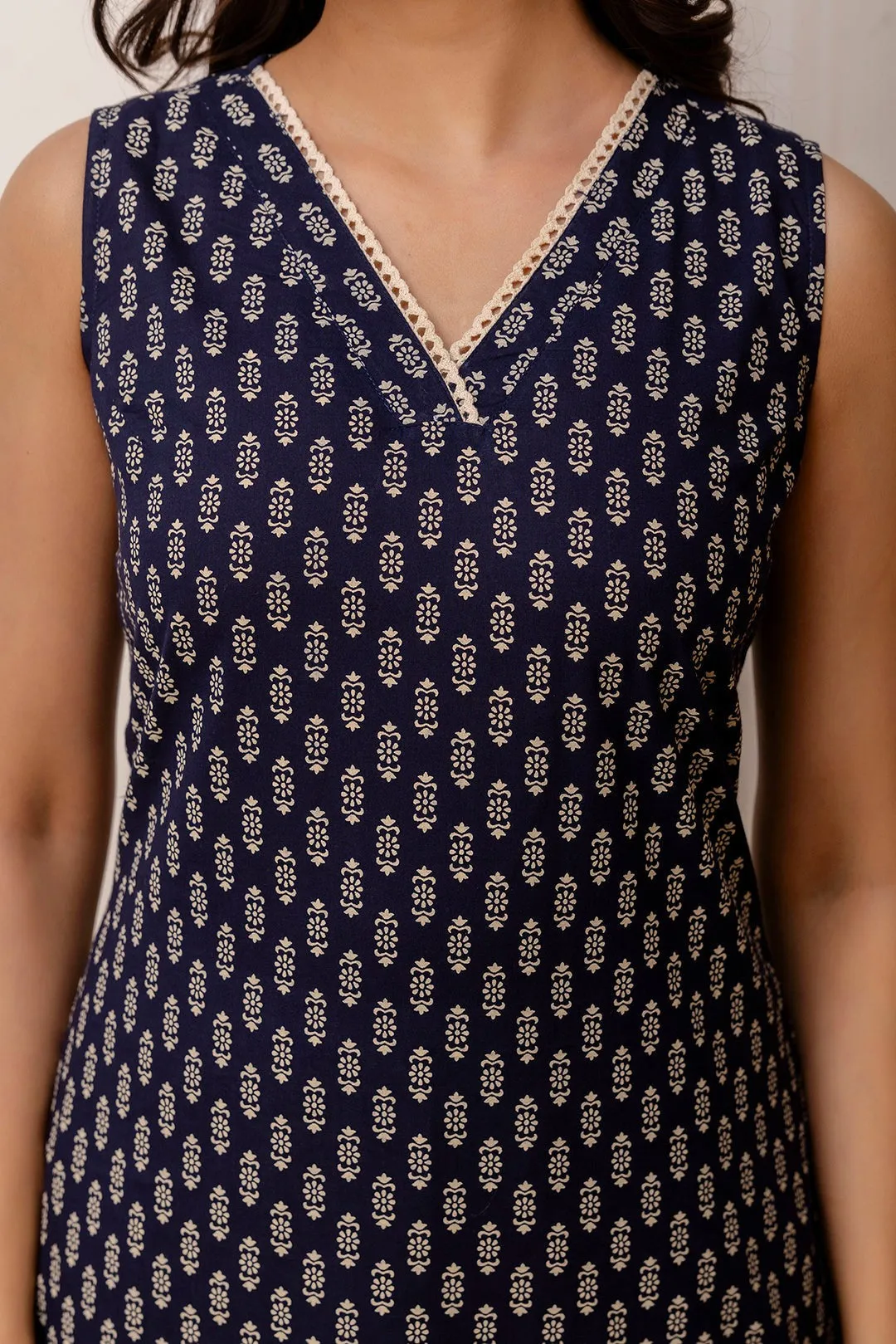 Floral Printed Soft Cotton  Kurti Top (Top Only)