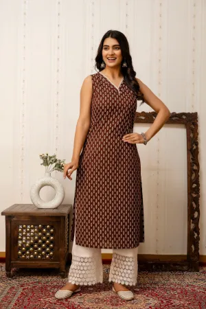 Floral Printed Soft Cotton  Kurti Top (Top Only)
