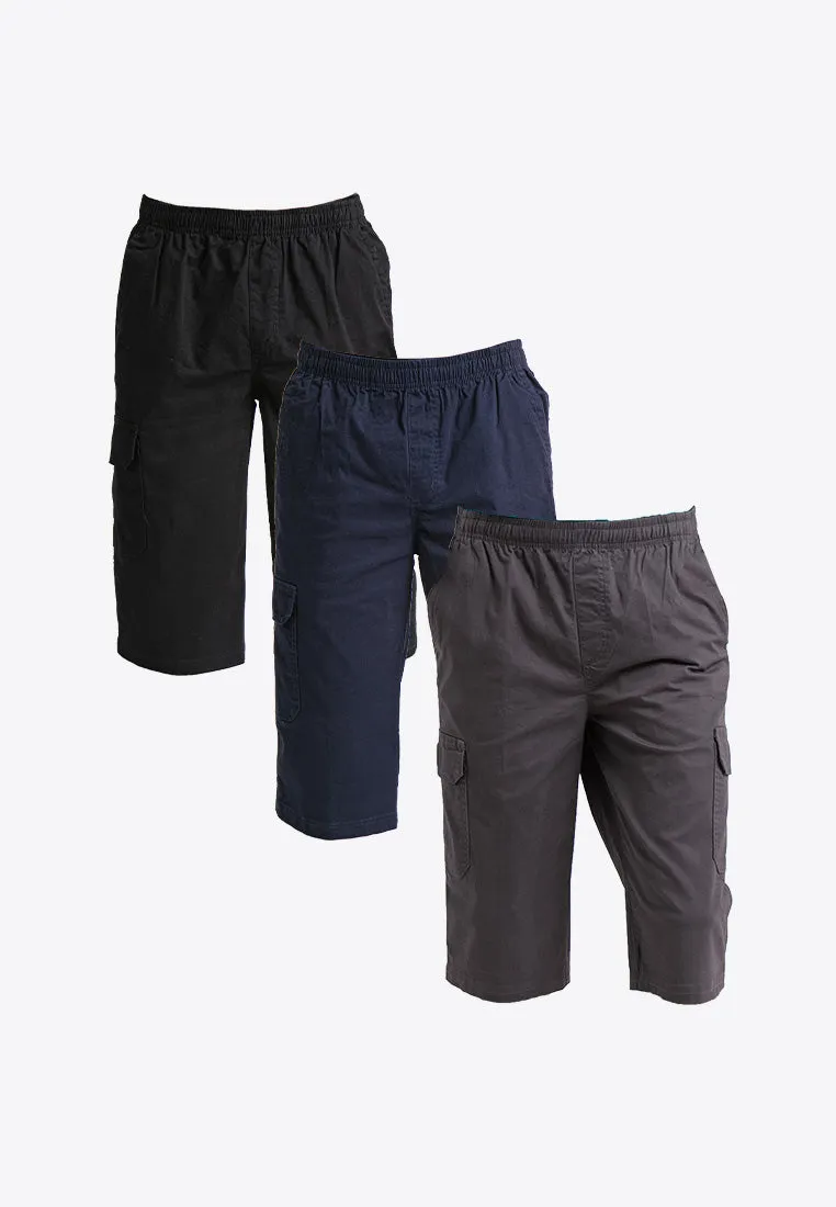 Forest 100% Cotton Twill 27"/28" Cargo Pants Men Shorts Casual 3 Quarter Short Pants Men | Seluar Pendek Lelaki - 665069