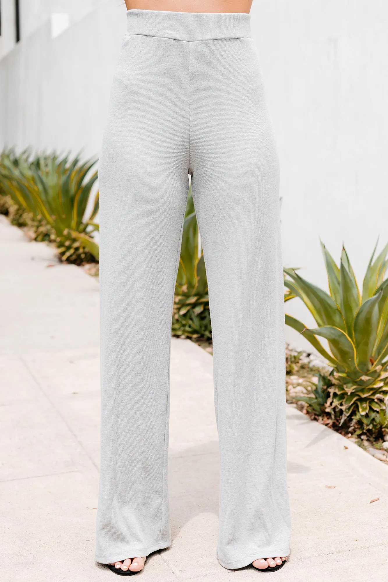Fresh Perspective Ribbed Two Piece Set (Heather Grey)