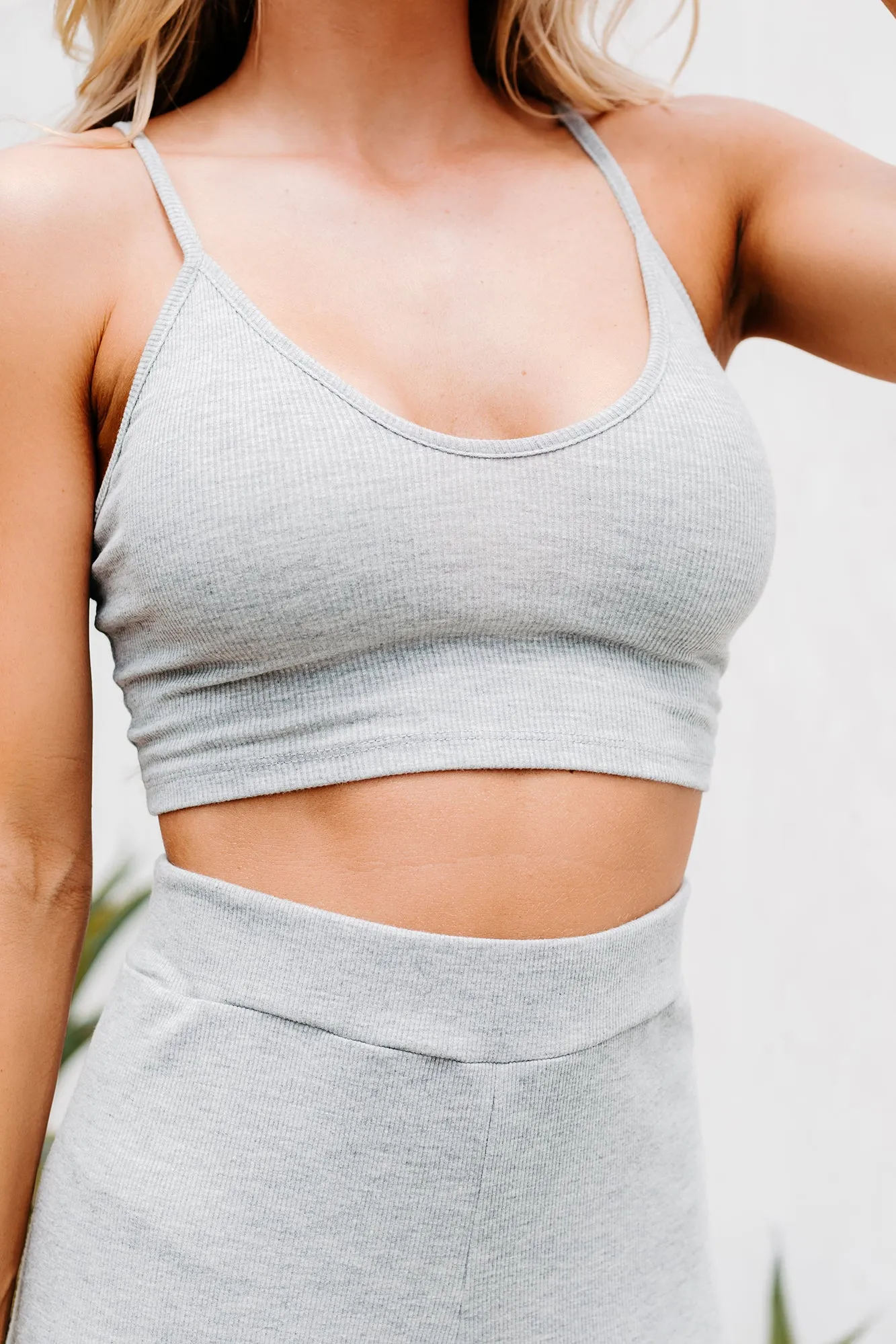 Fresh Perspective Ribbed Two Piece Set (Heather Grey)