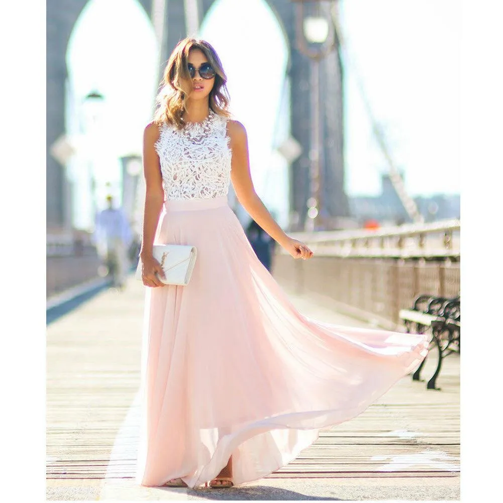 Gabriella - Lace and Chiffon Bustier Dress