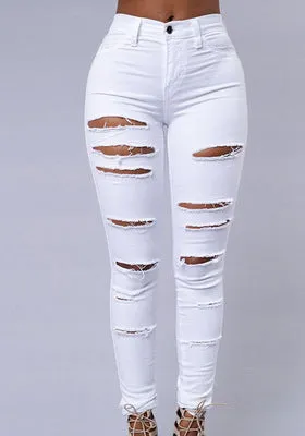 High Quality Casual High Waist Skinny Jeans - GlamzLife