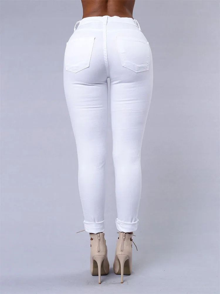 High Quality Casual High Waist Skinny Jeans - GlamzLife