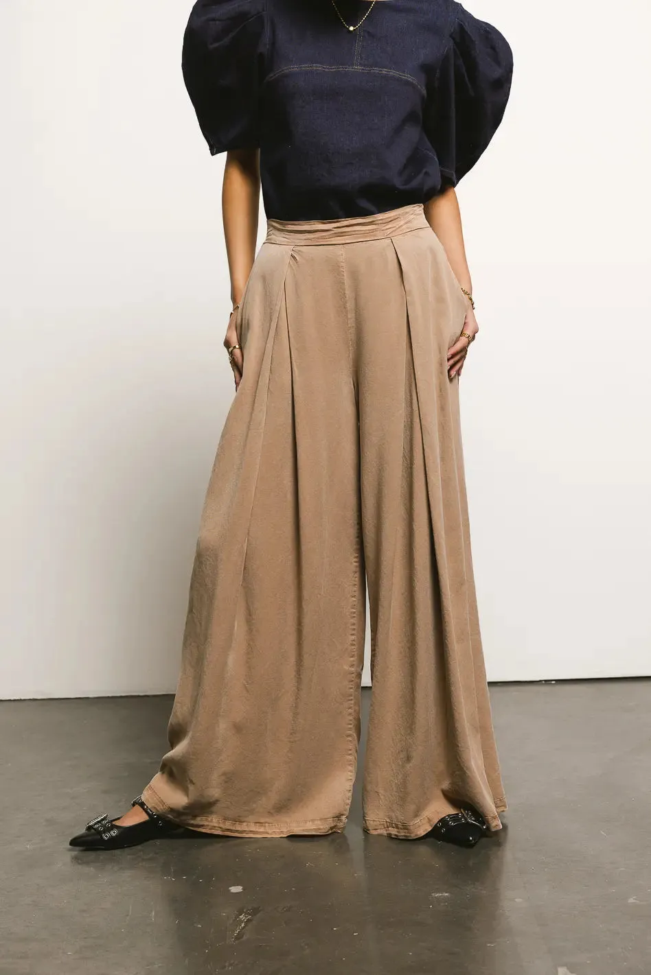 Katie Wide Leg Pants in Tan - FINAL SALE