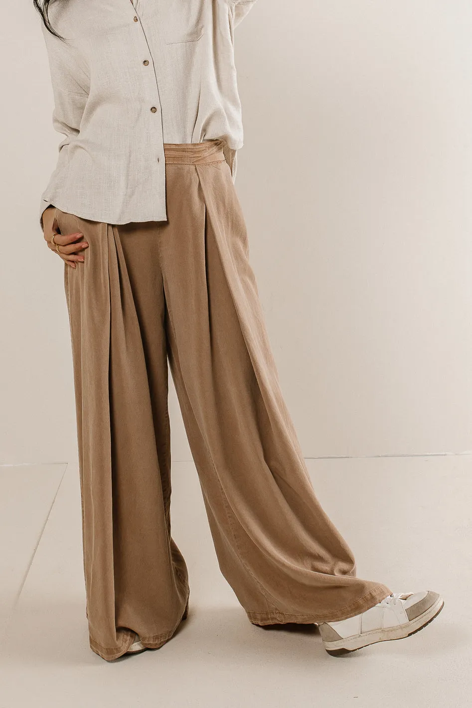 Katie Wide Leg Pants in Tan - FINAL SALE