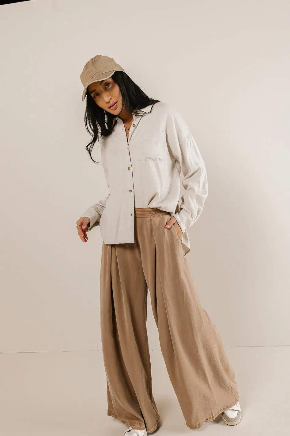 Katie Wide Leg Pants in Tan - FINAL SALE