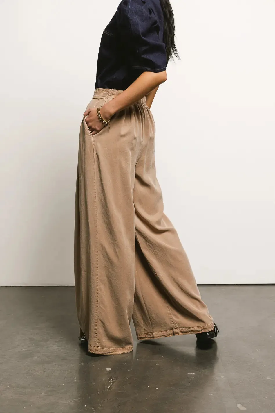 Katie Wide Leg Pants in Tan - FINAL SALE
