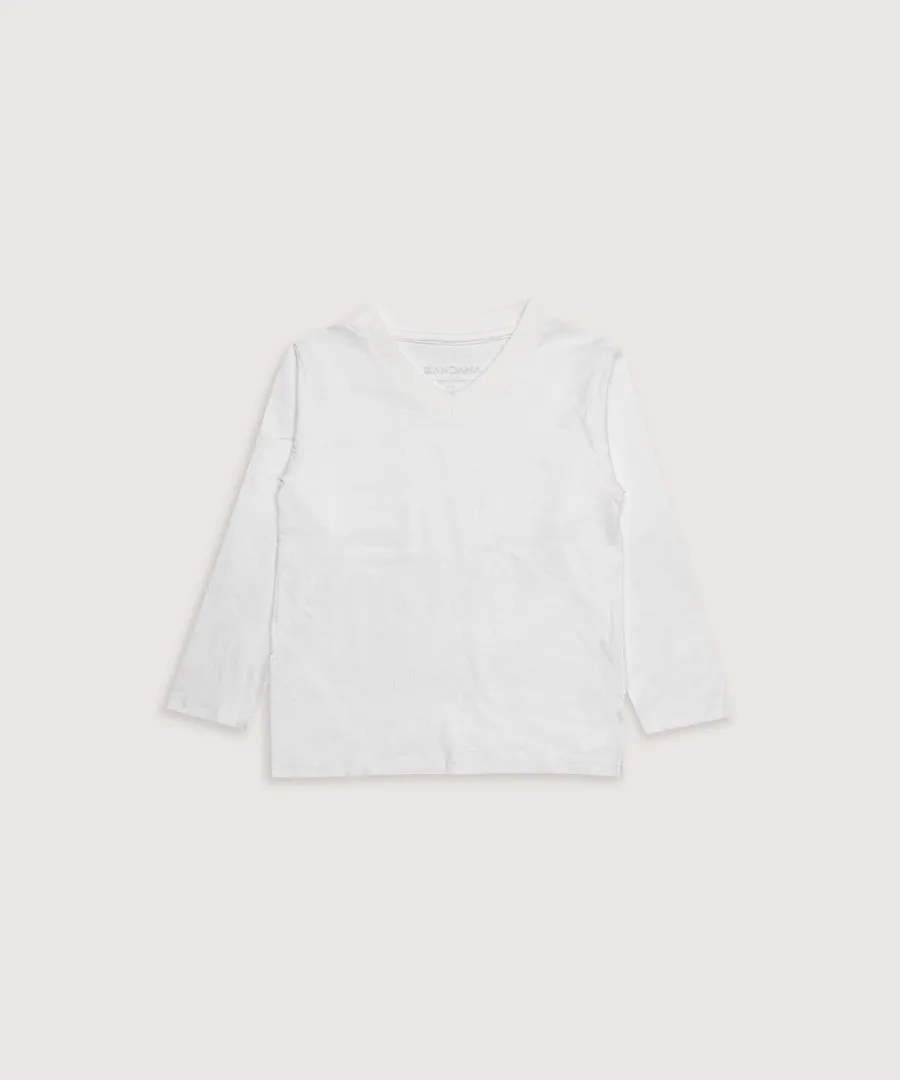 Kids' Basic Long Sleeve V-Neck Tee