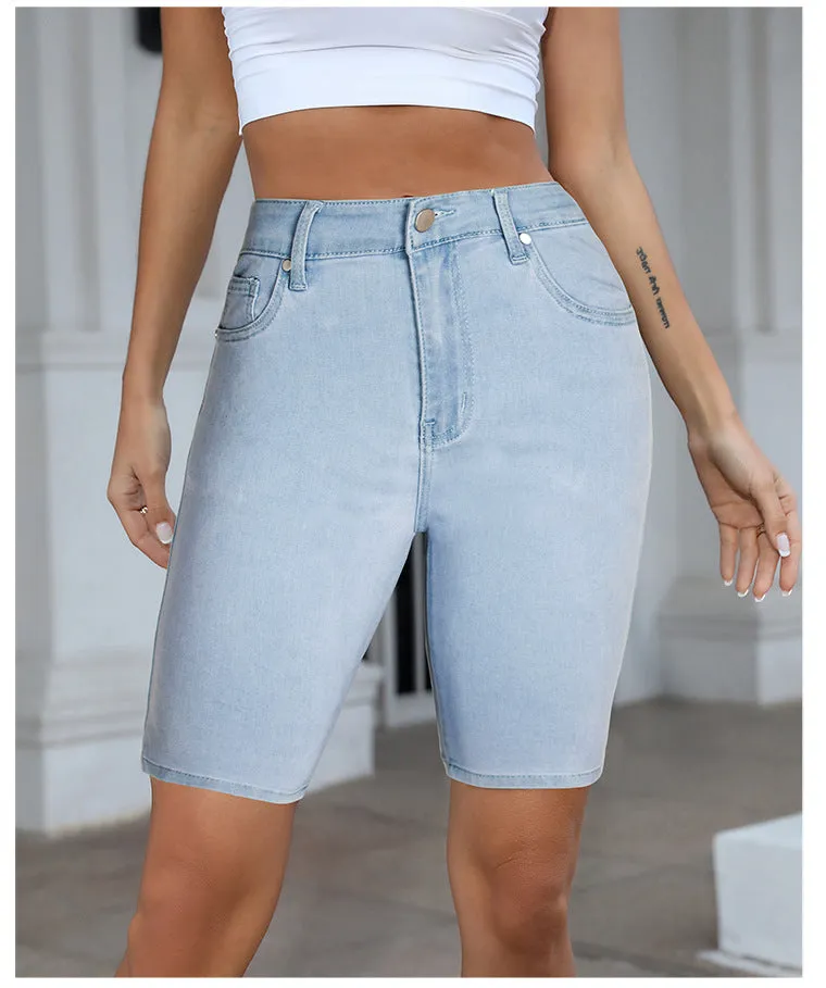 Light-colored Mid-pants Five-pants Jeans