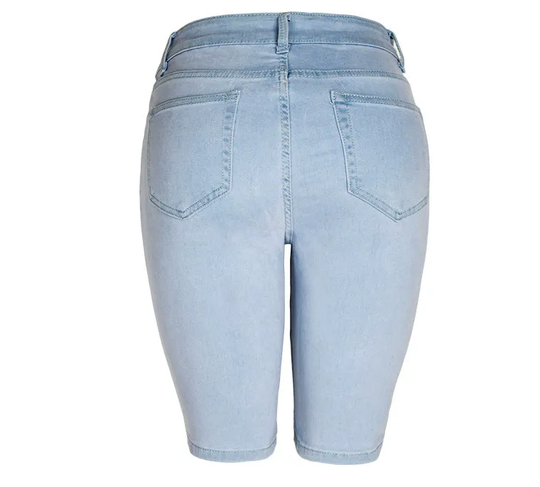 Light-colored Mid-pants Five-pants Jeans