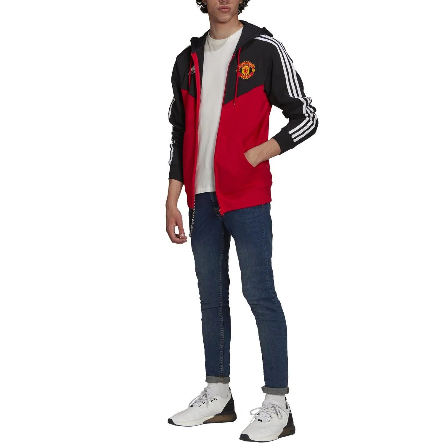 Manchester United Casual 3S hooded presentation jacket 2021/22 - Adidas