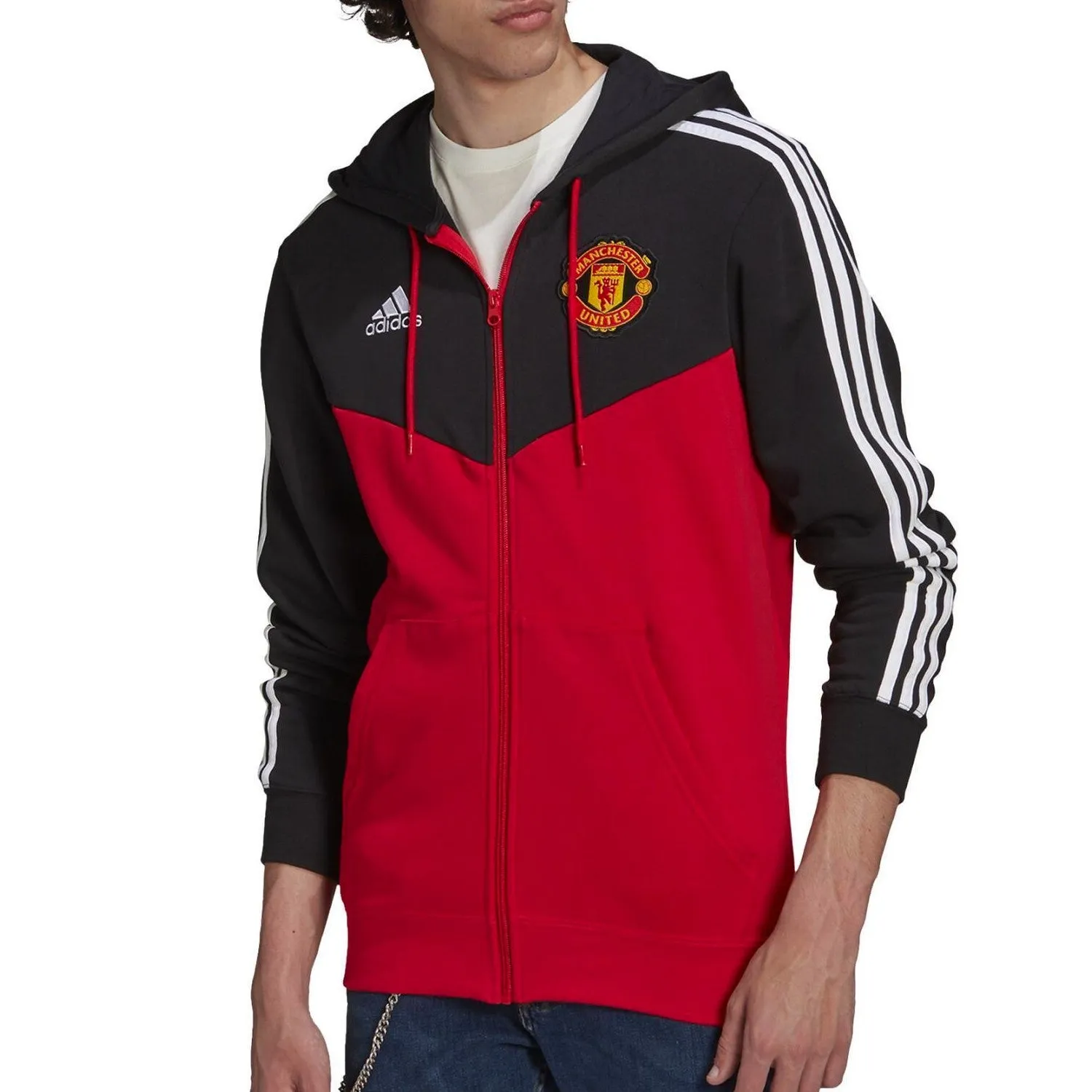 Manchester United Casual 3S hooded presentation jacket 2021/22 - Adidas