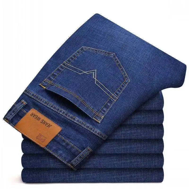 Men's Summer Blue Jeans Casual Work Pants