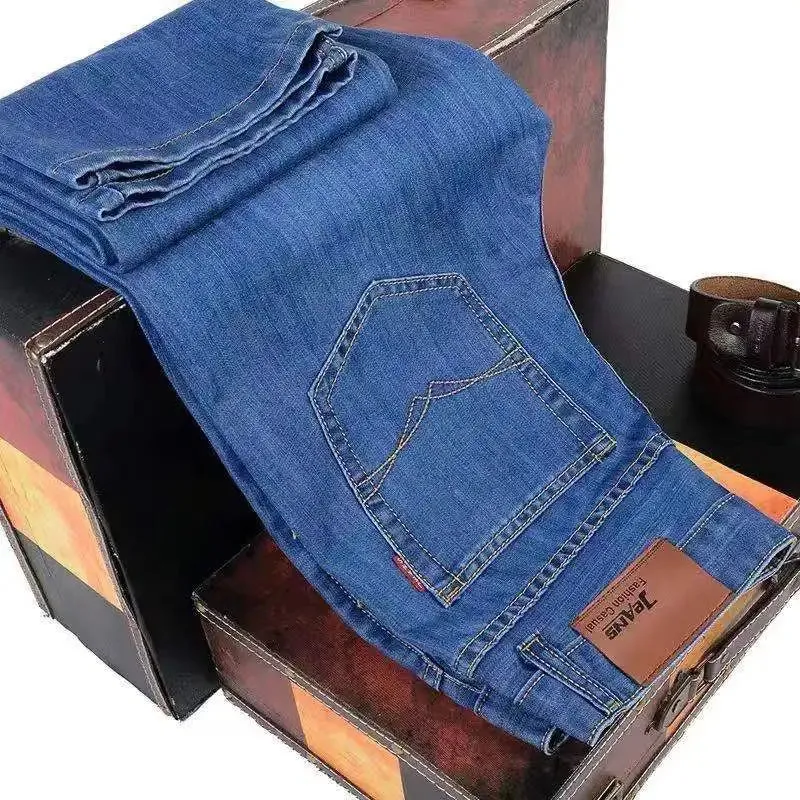 Men's Summer Blue Jeans Casual Work Pants