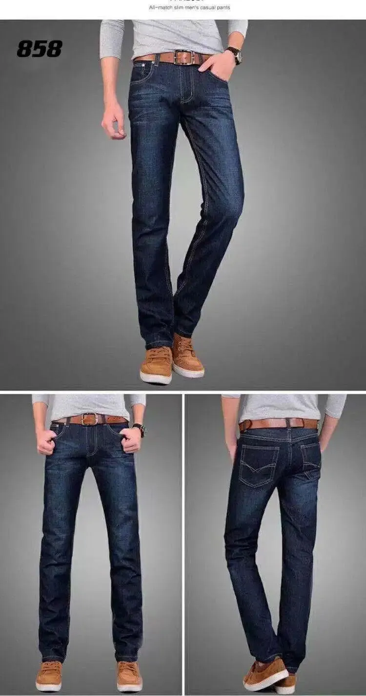 Men's Summer Blue Jeans Casual Work Pants