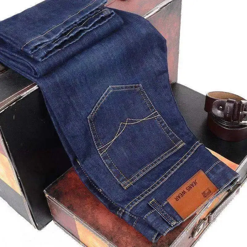 Men's Summer Blue Jeans Casual Work Pants