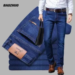 Men's Summer Blue Jeans Casual Work Pants